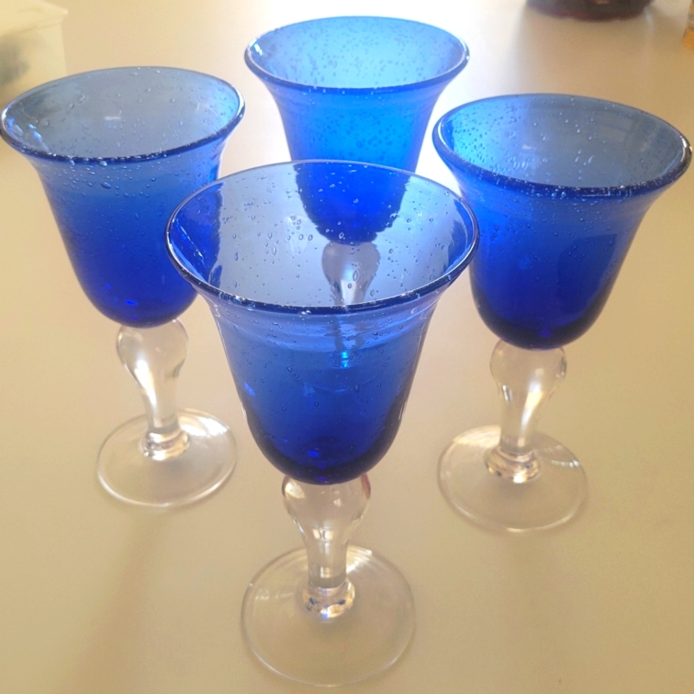 Artland Cobalt Blue Glass Goblets